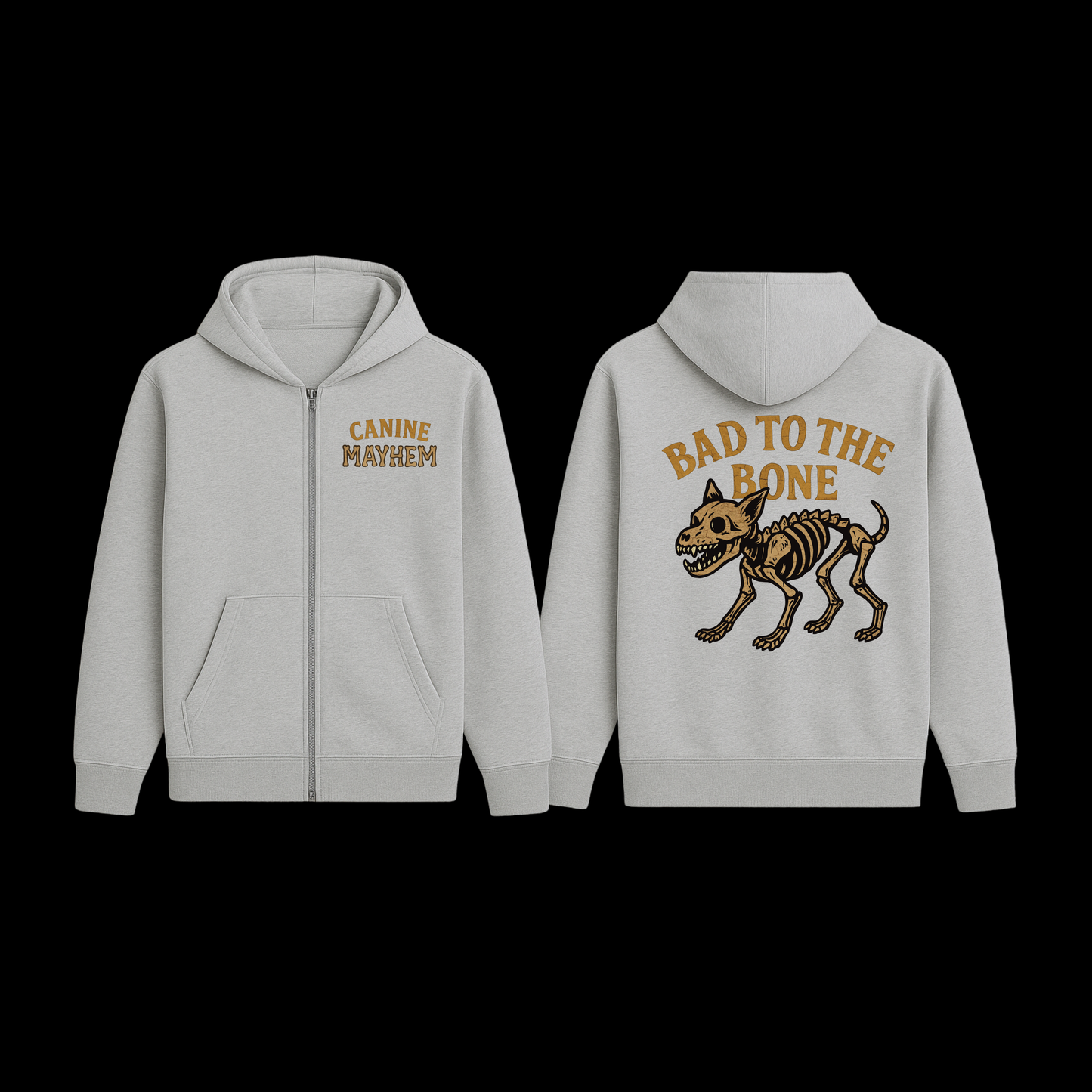 Bad To The Bone ZipUp Hoodie