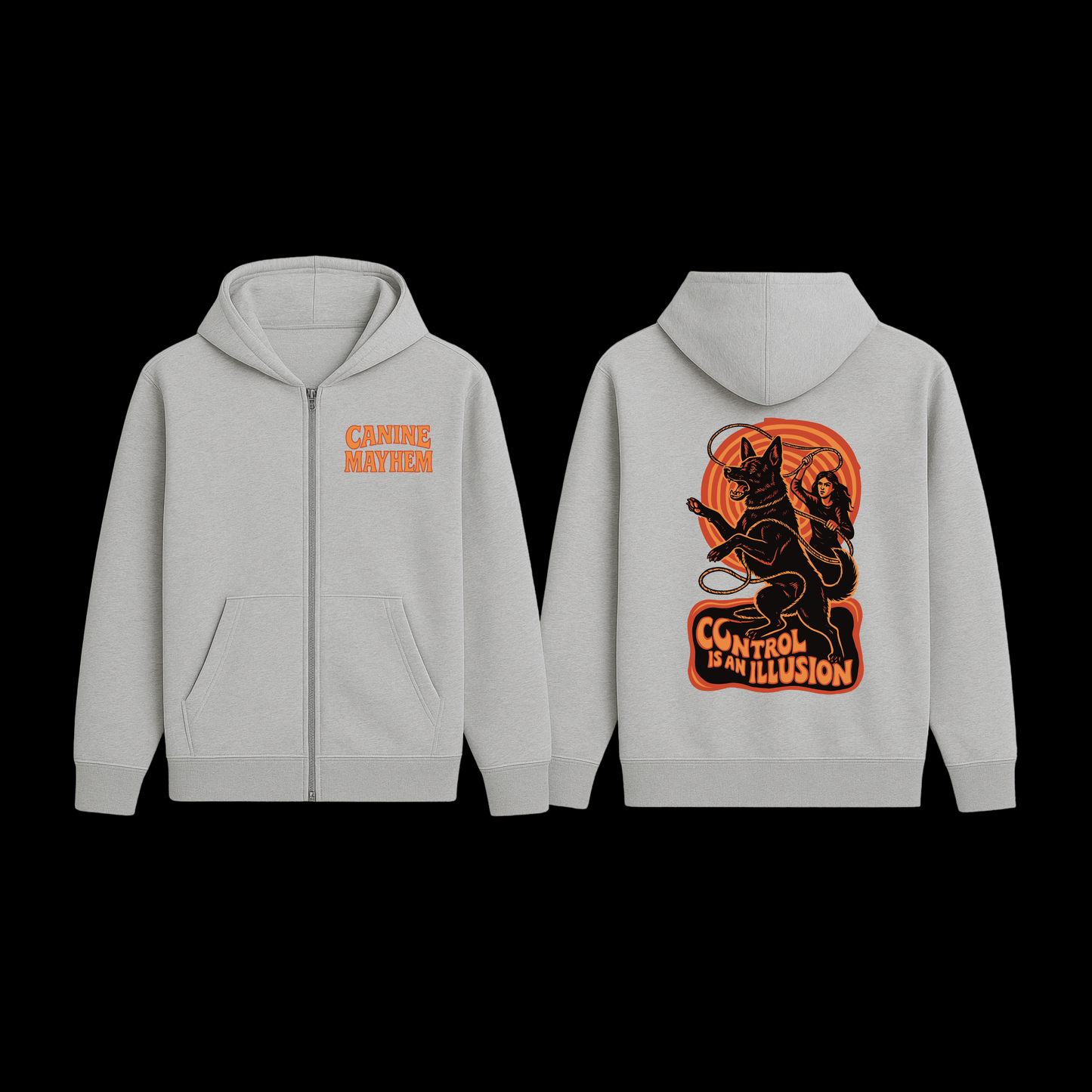 Control is An Illusion Orange ZipUp Hoodie