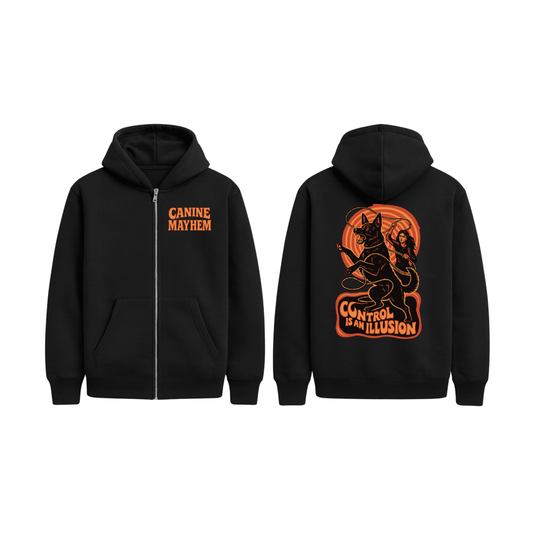 Control is An Illusion Orange ZipUp Hoodie