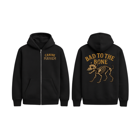 Bad To The Bone ZipUp Hoodie